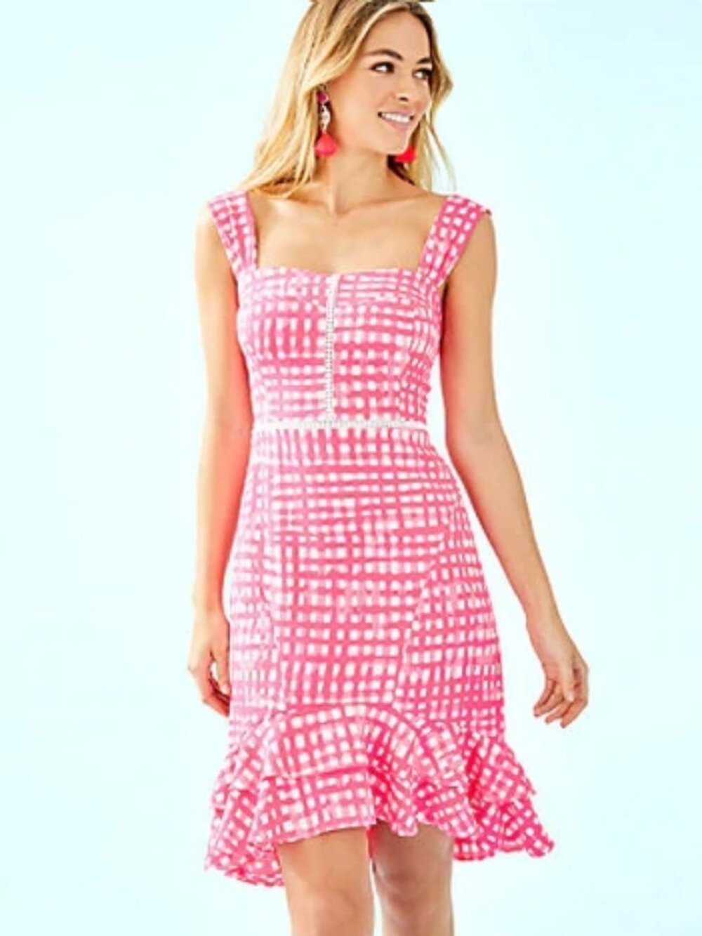 Avalyn Stretch Dress In Pink Tropics Feelin Beachy